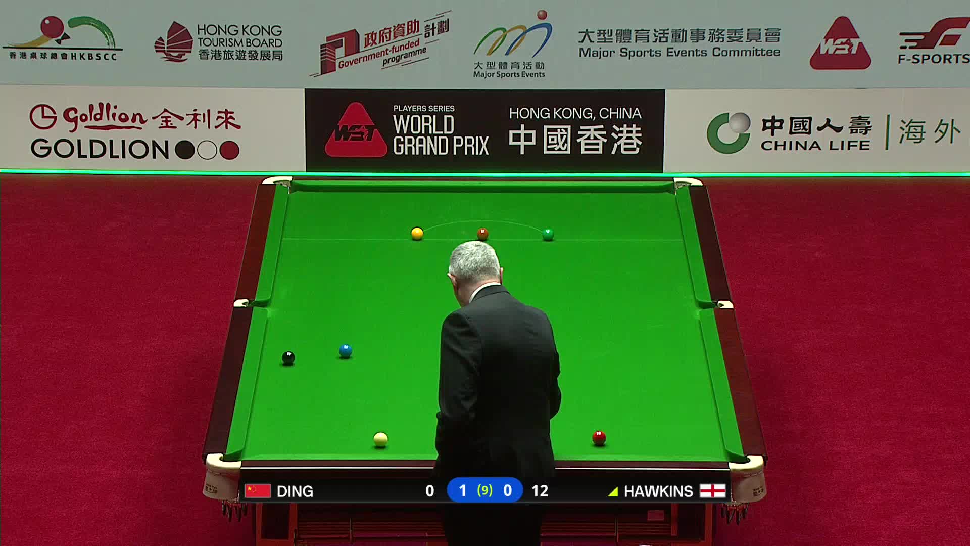 巴里·霍金斯VS丁俊晖 2026斯诺克世界大奖赛