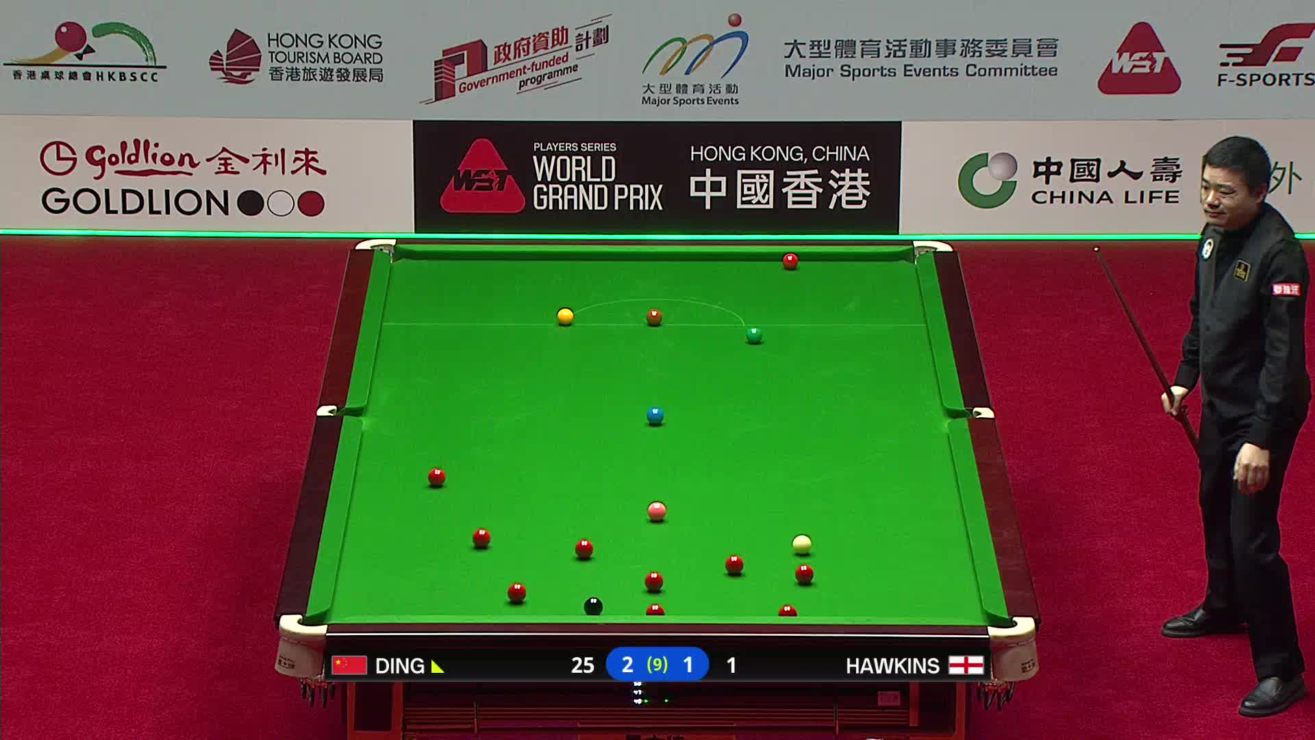 巴里·霍金斯VS丁俊晖 2026斯诺克世界大奖赛