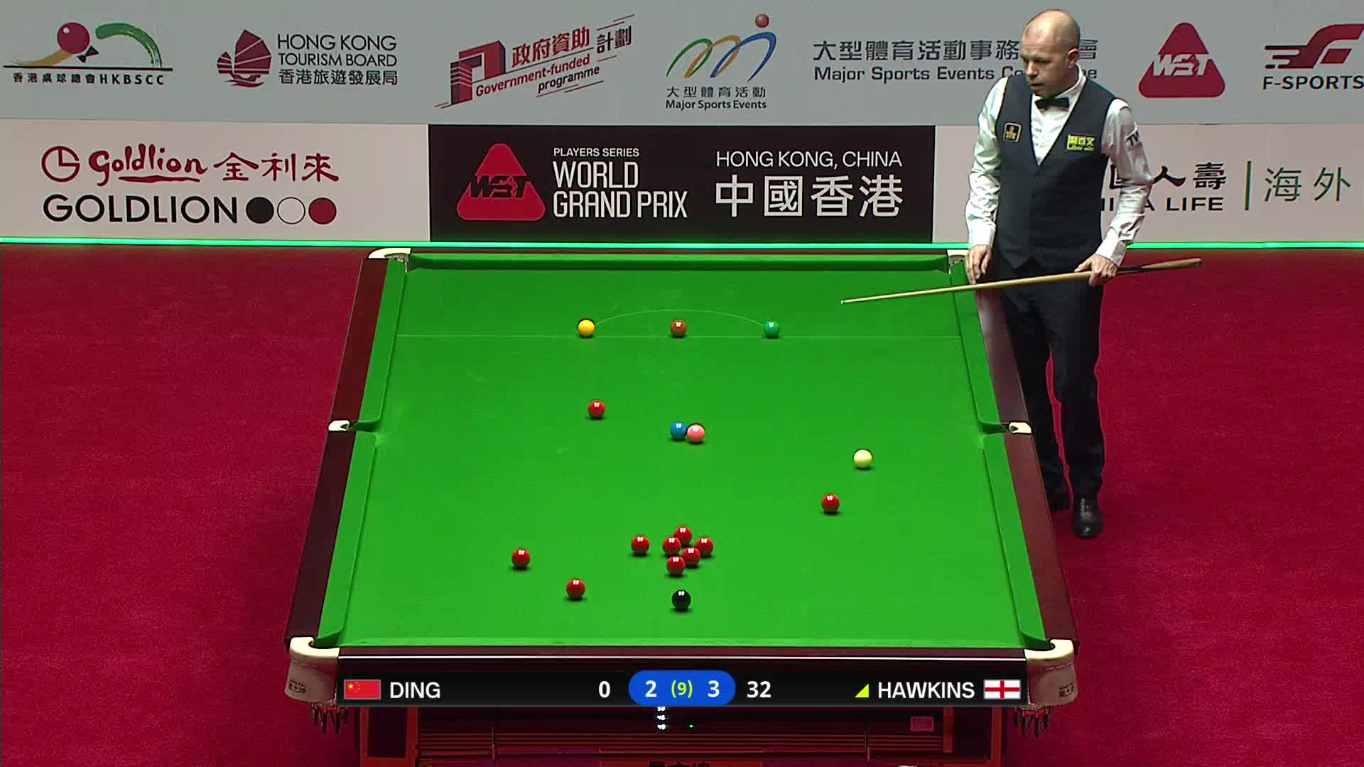 巴里·霍金斯VS丁俊晖 2026斯诺克世界大奖赛