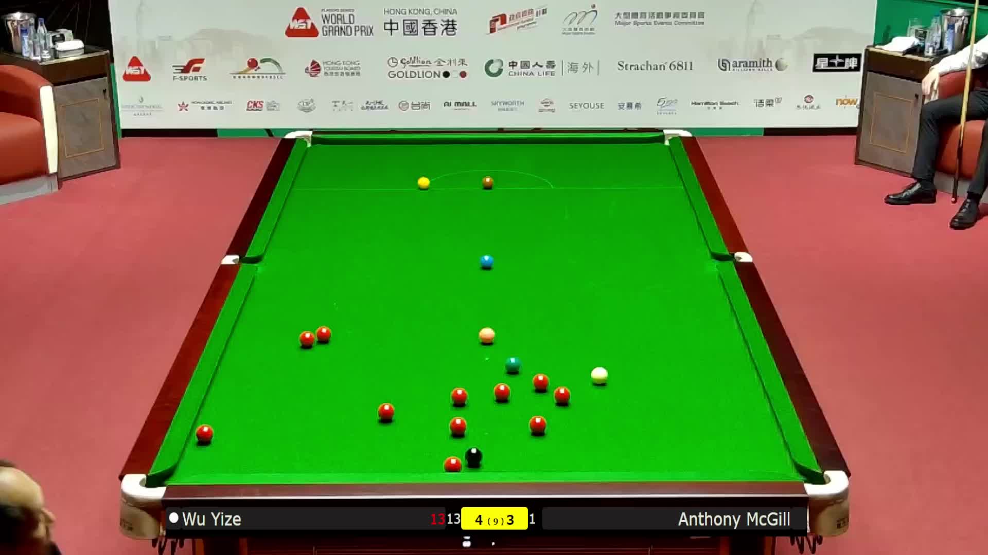 吴宜泽VS安东尼·麦克吉尔 2026斯诺克世界大奖赛