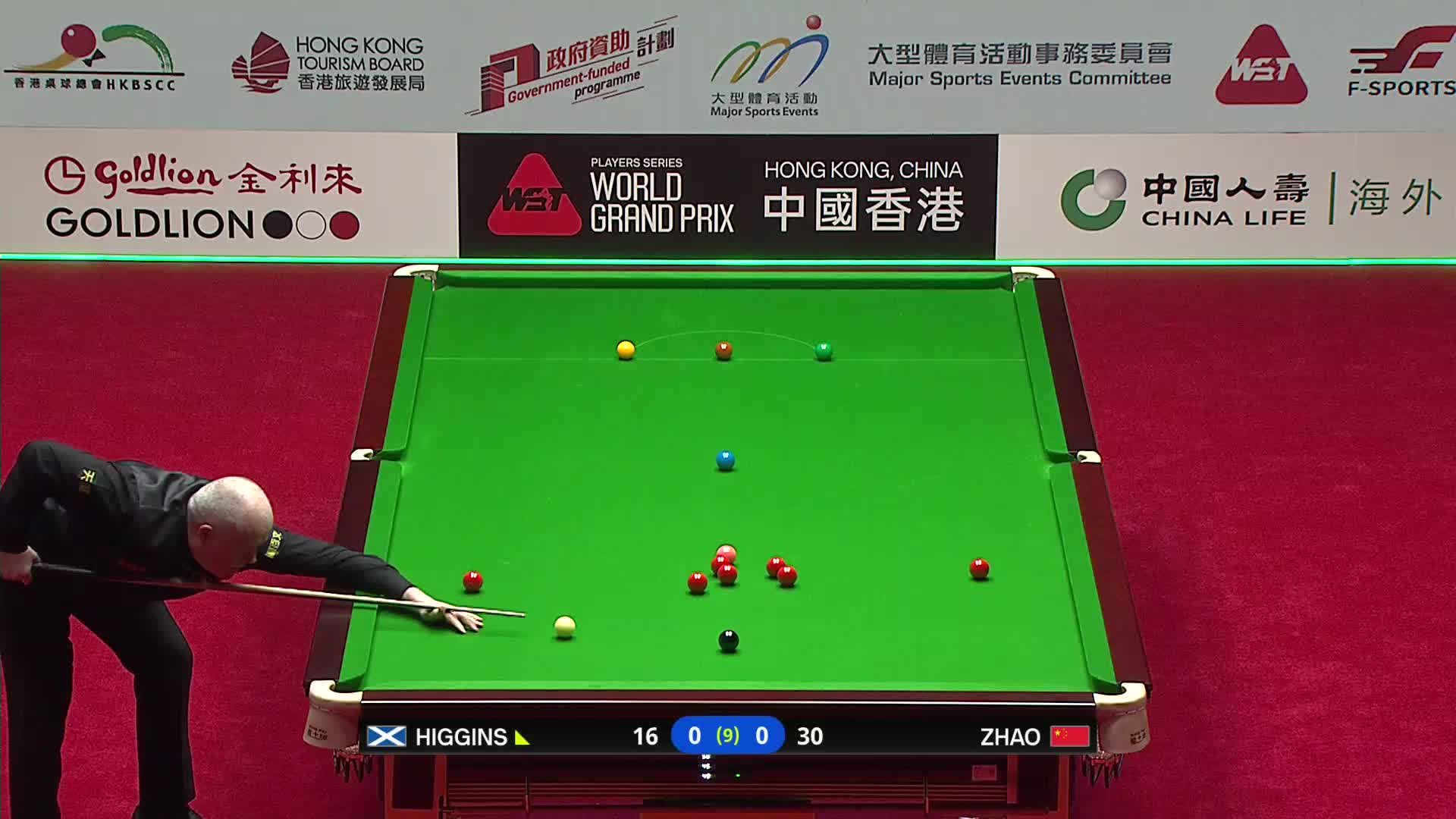 约翰·希金斯VS赵心童 2026斯诺克世界大奖赛