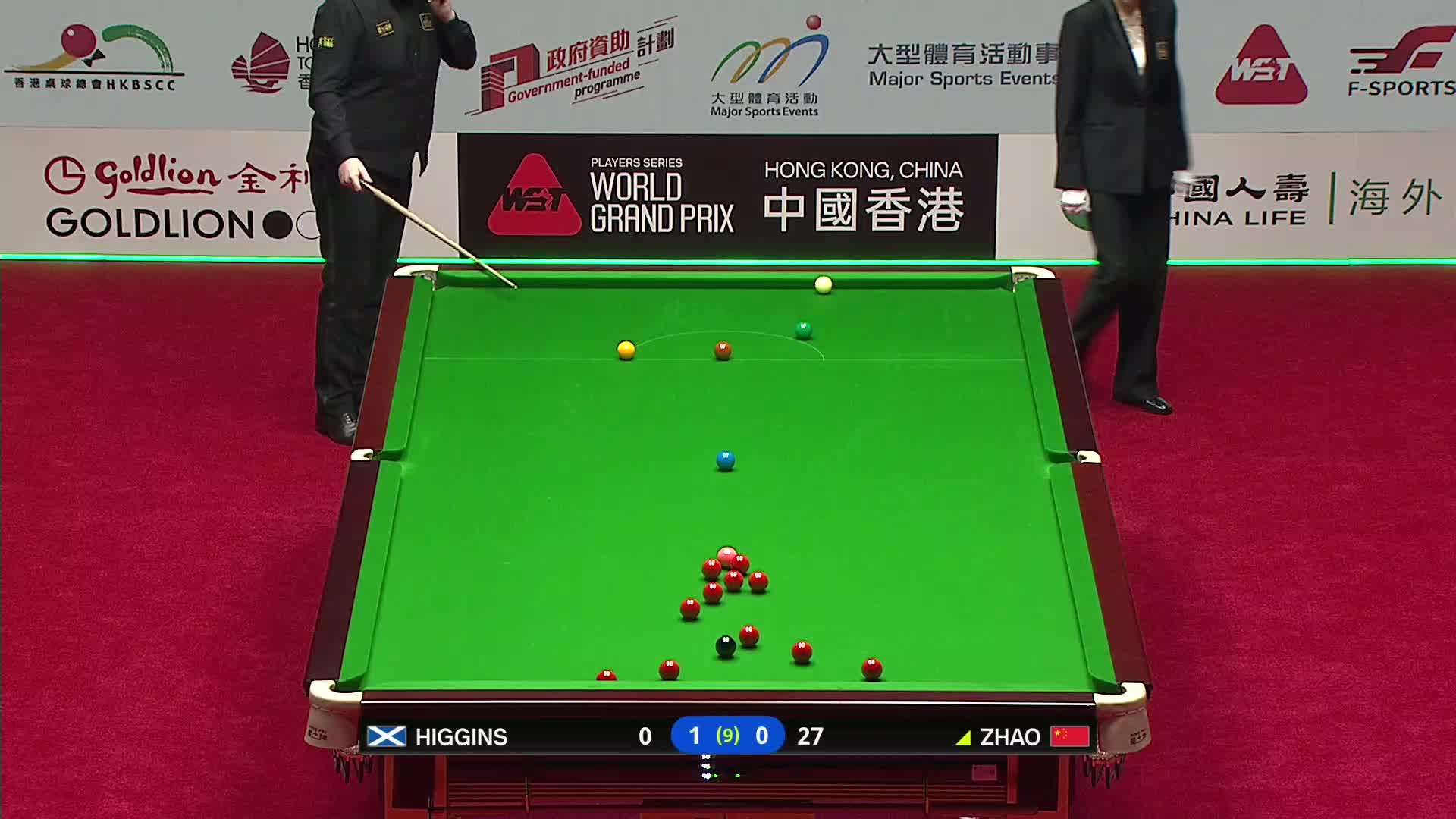 约翰·希金斯VS赵心童 2026斯诺克世界大奖赛