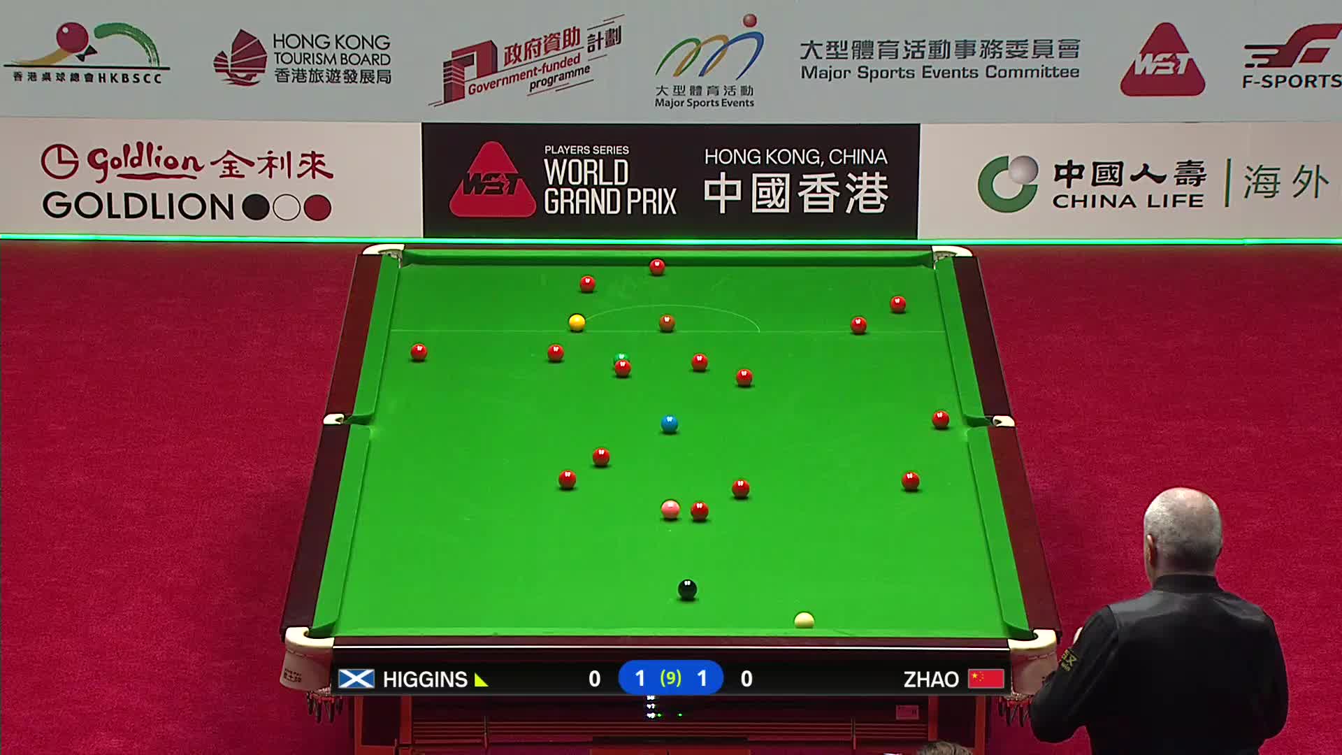 约翰·希金斯VS赵心童 2026斯诺克世界大奖赛