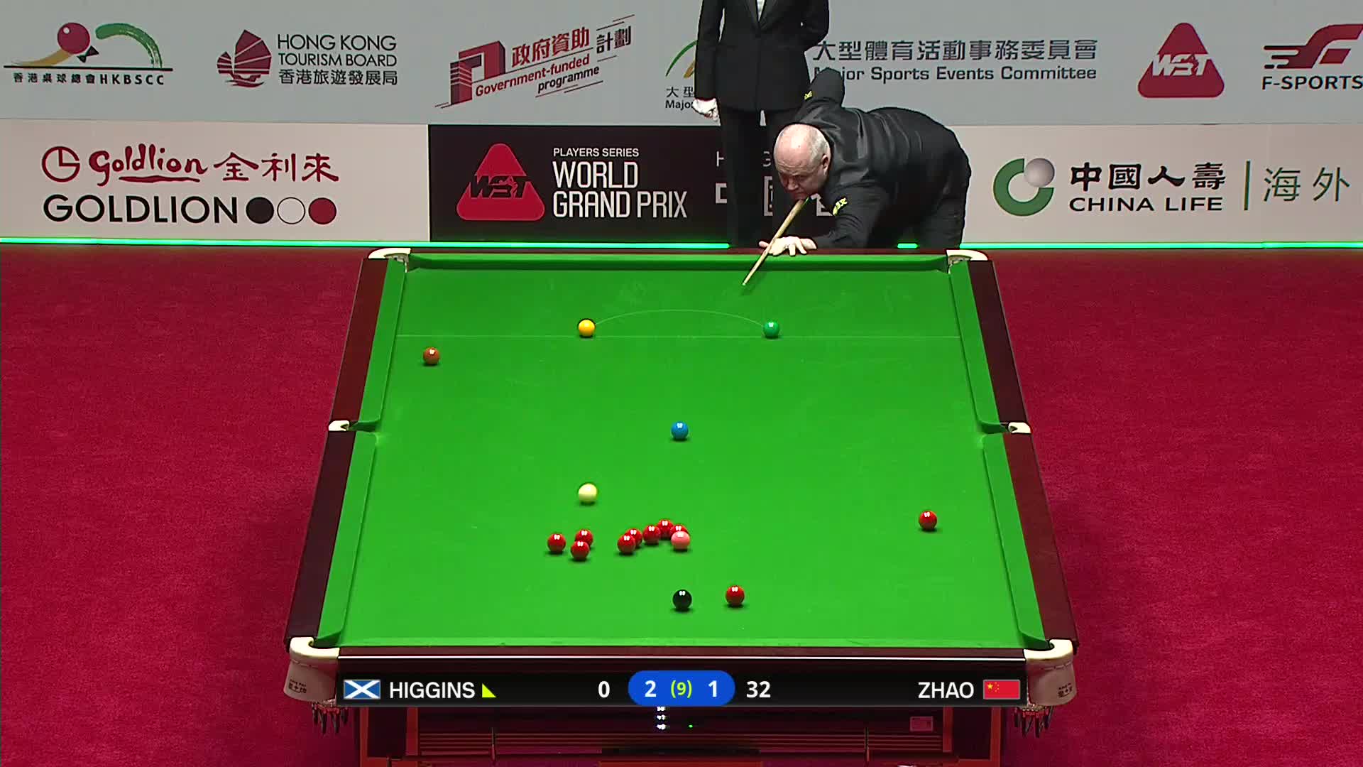 约翰·希金斯VS赵心童 2026斯诺克世界大奖赛