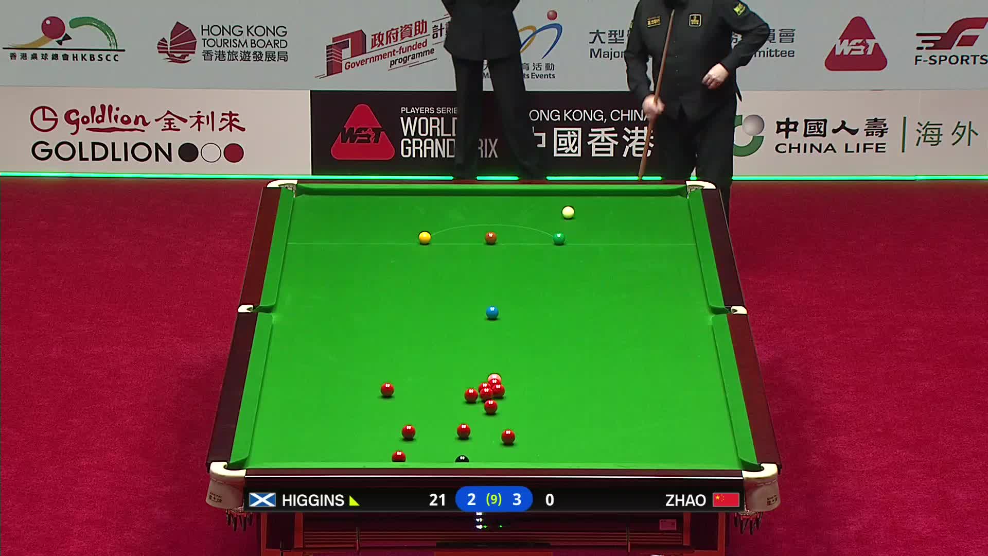 约翰·希金斯VS赵心童 2026斯诺克世界大奖赛