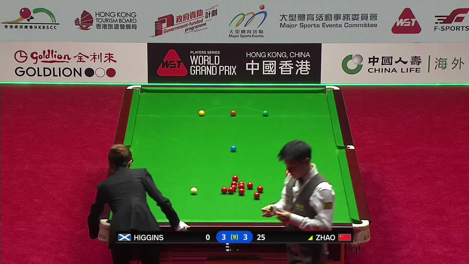 约翰·希金斯VS赵心童 2026斯诺克世界大奖赛