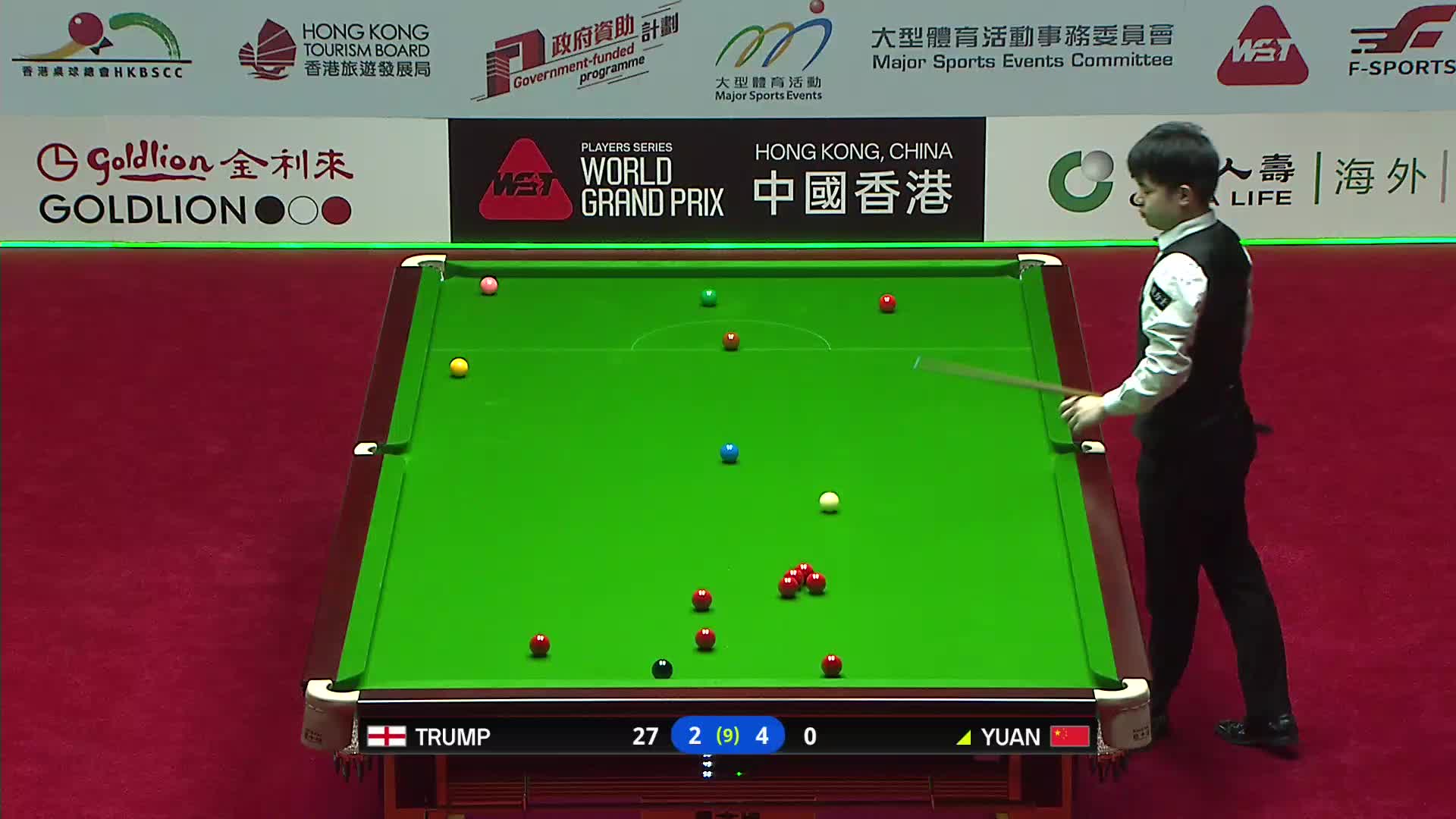 贾德·特鲁姆普VS袁思俊 2026斯诺克世界大奖赛