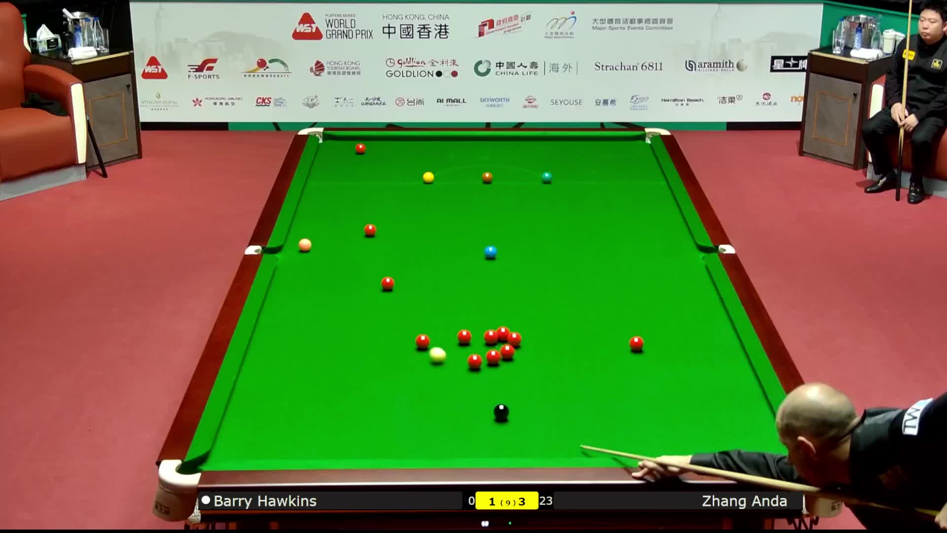 巴里·霍金斯VS张安达 2026斯诺克世界大奖赛