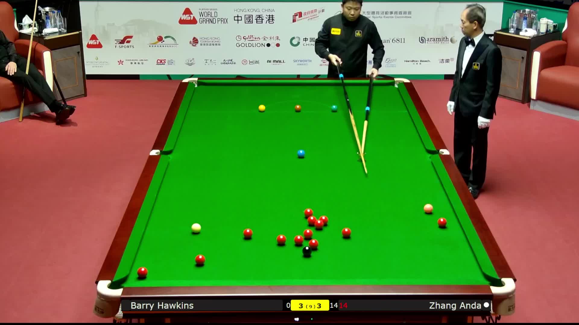 巴里·霍金斯VS张安达 2026斯诺克世界大奖赛