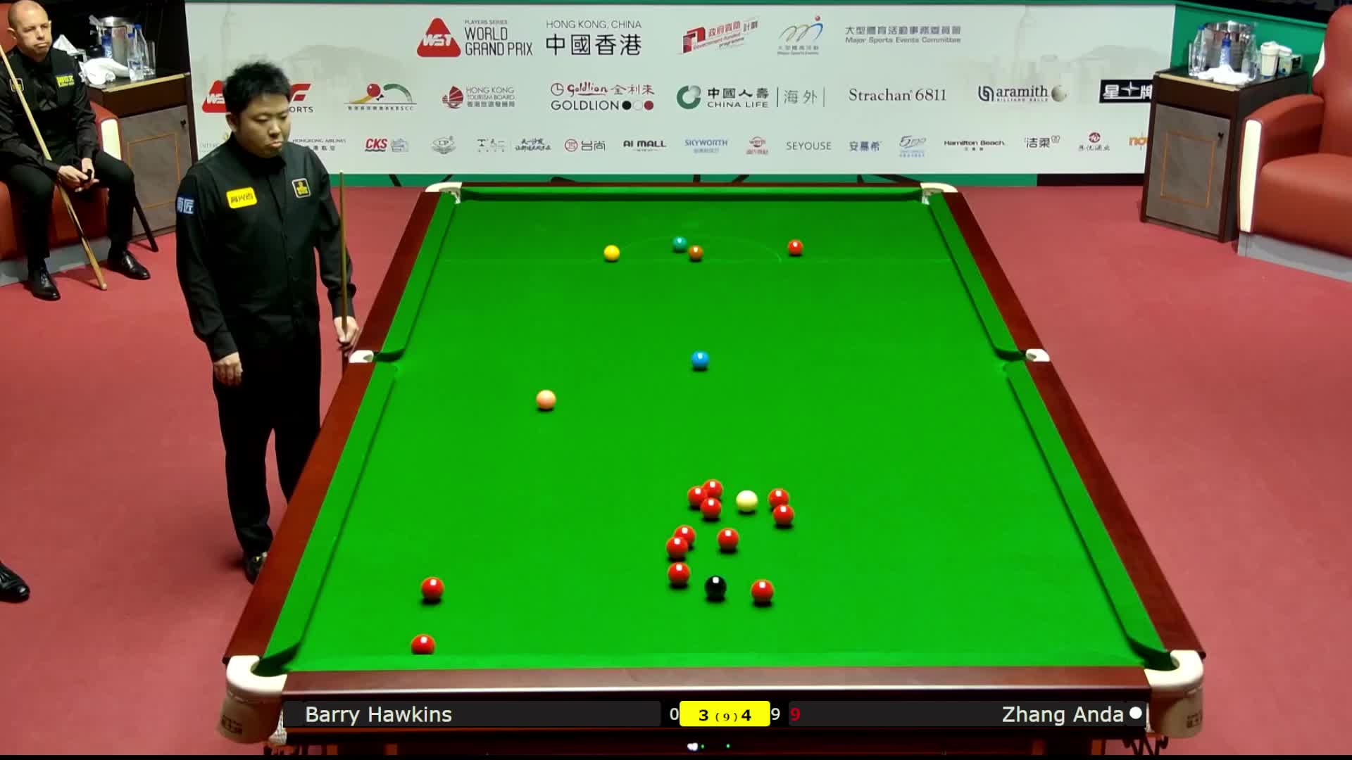 巴里·霍金斯VS张安达 2026斯诺克世界大奖赛