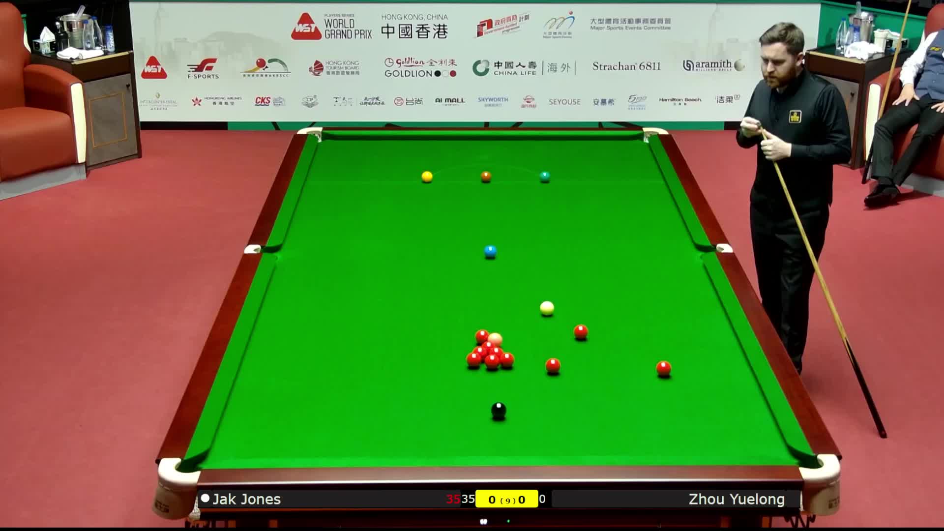 杰克·琼斯VS周跃龙 2026斯诺克世界大奖赛