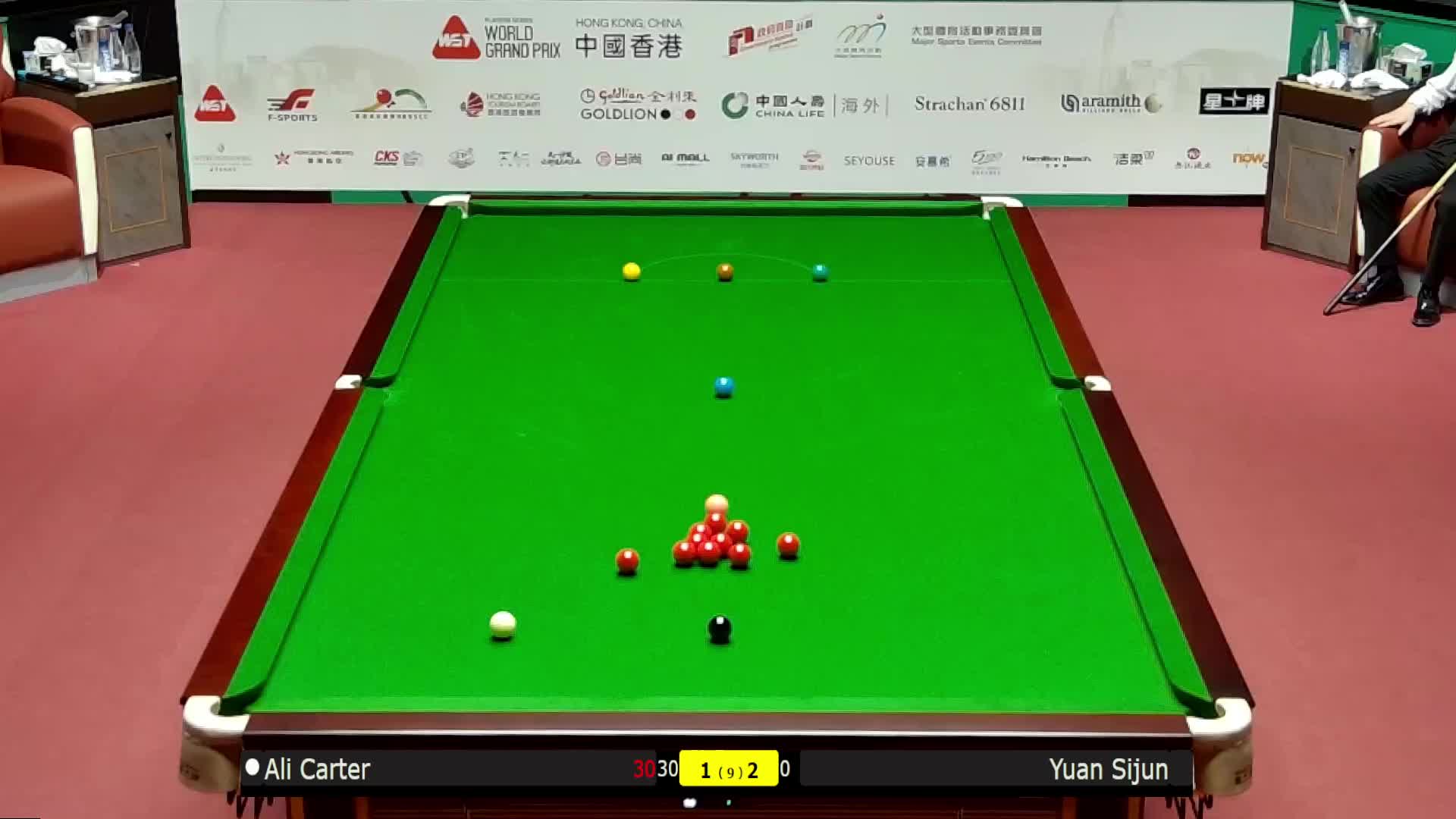 阿里·卡特VS袁思俊 2026斯诺克世界大奖赛