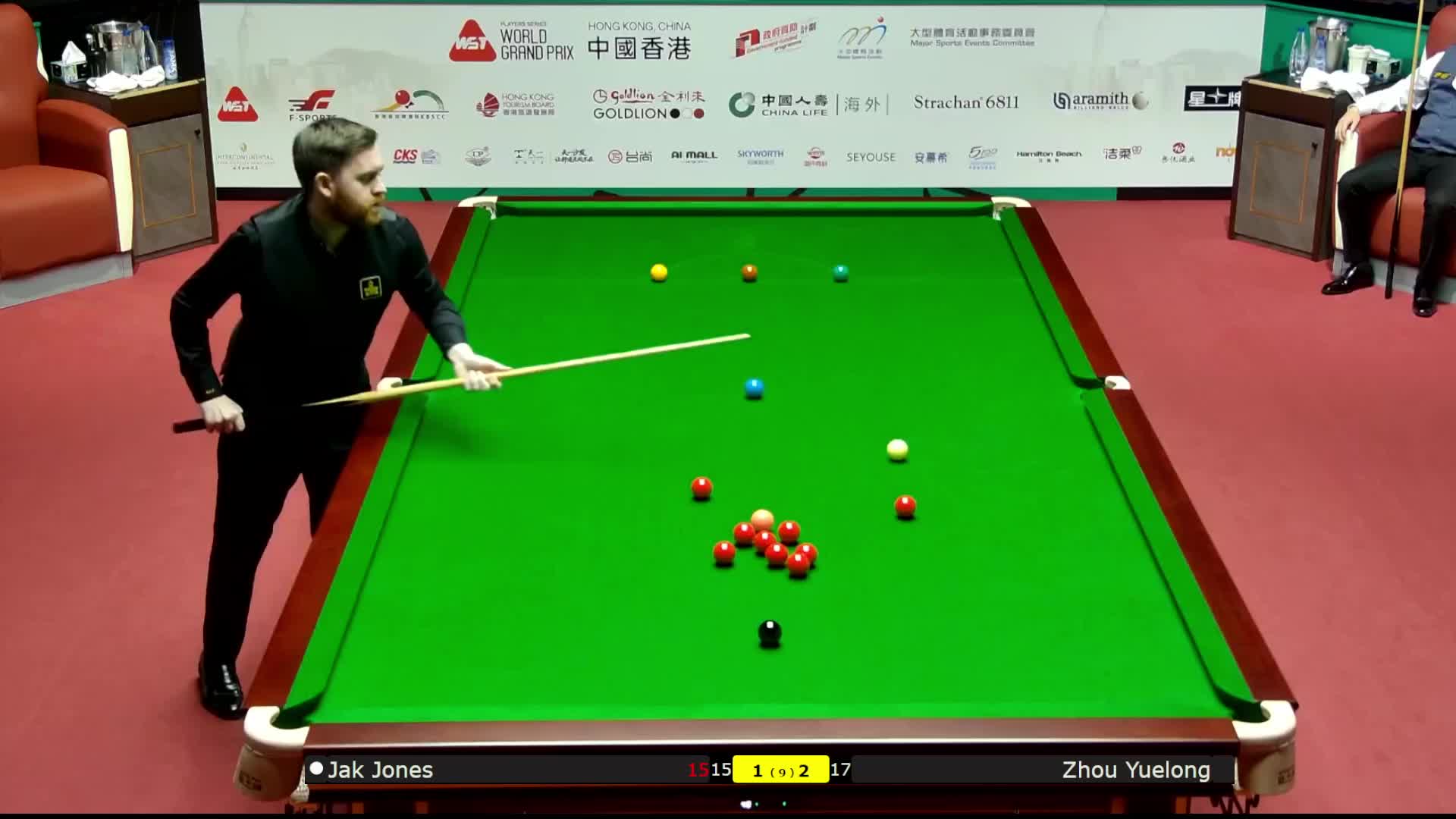 杰克·琼斯VS周跃龙 2026斯诺克世界大奖赛