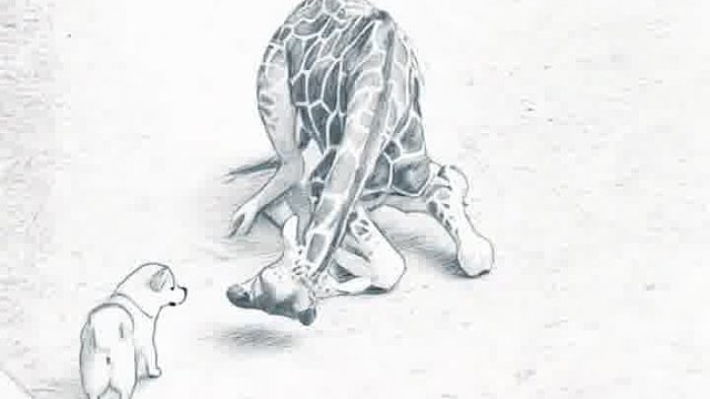 长颈鹿帮助狗子的时刻