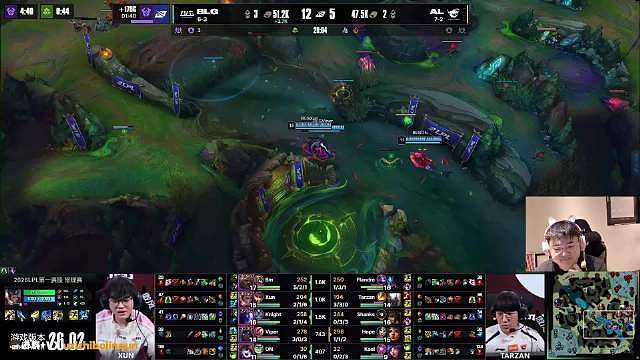 Uzi观战​电竞春晚焦点赛AL vs BLG，Uzi看XUN赵信冲锋收获三杀击溃AL：砍光了啊

锁