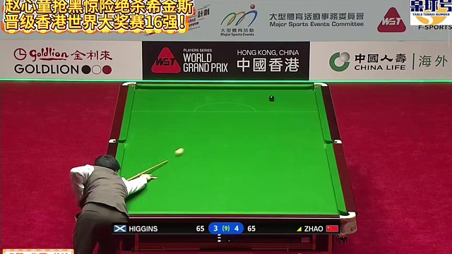 赵心童抢黑大战惊险绝杀希金斯！晋级香港世界大奖赛16强！#赵心童 #希金斯 #世界大奖赛