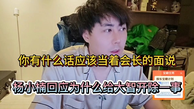 你有什么话应该当着会长的面说，杨小楠回应为什么给大智开除一事！