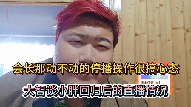 会长那动不动的停播操作很搞心态，大智谈小胖回归后的直播情况！
