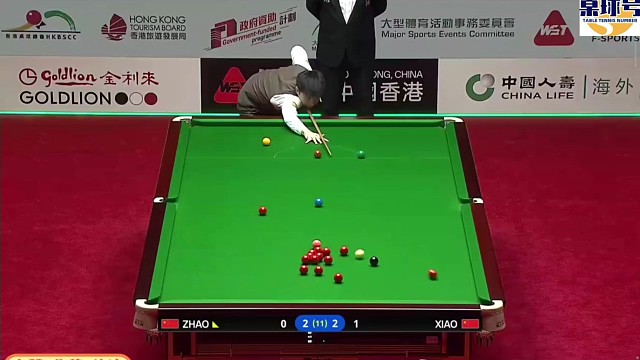 世界大奖赛4强：有准度就是好！赵心童两杆超准长台反超肖国栋#赵心童 #肖国栋 #世界大奖赛 #香港大