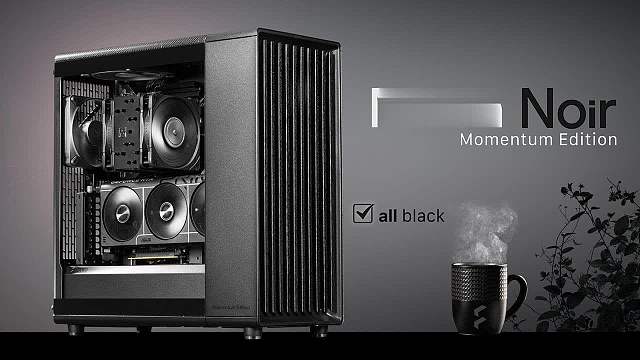 【4K】分形工艺 North Momentum 版中塔机箱黑色风冷无光污染游戏电脑工整舒适装机