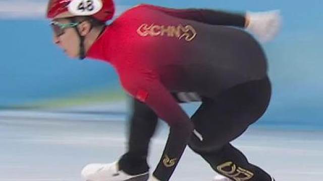 慢镜头下的中国短道速滑接力队