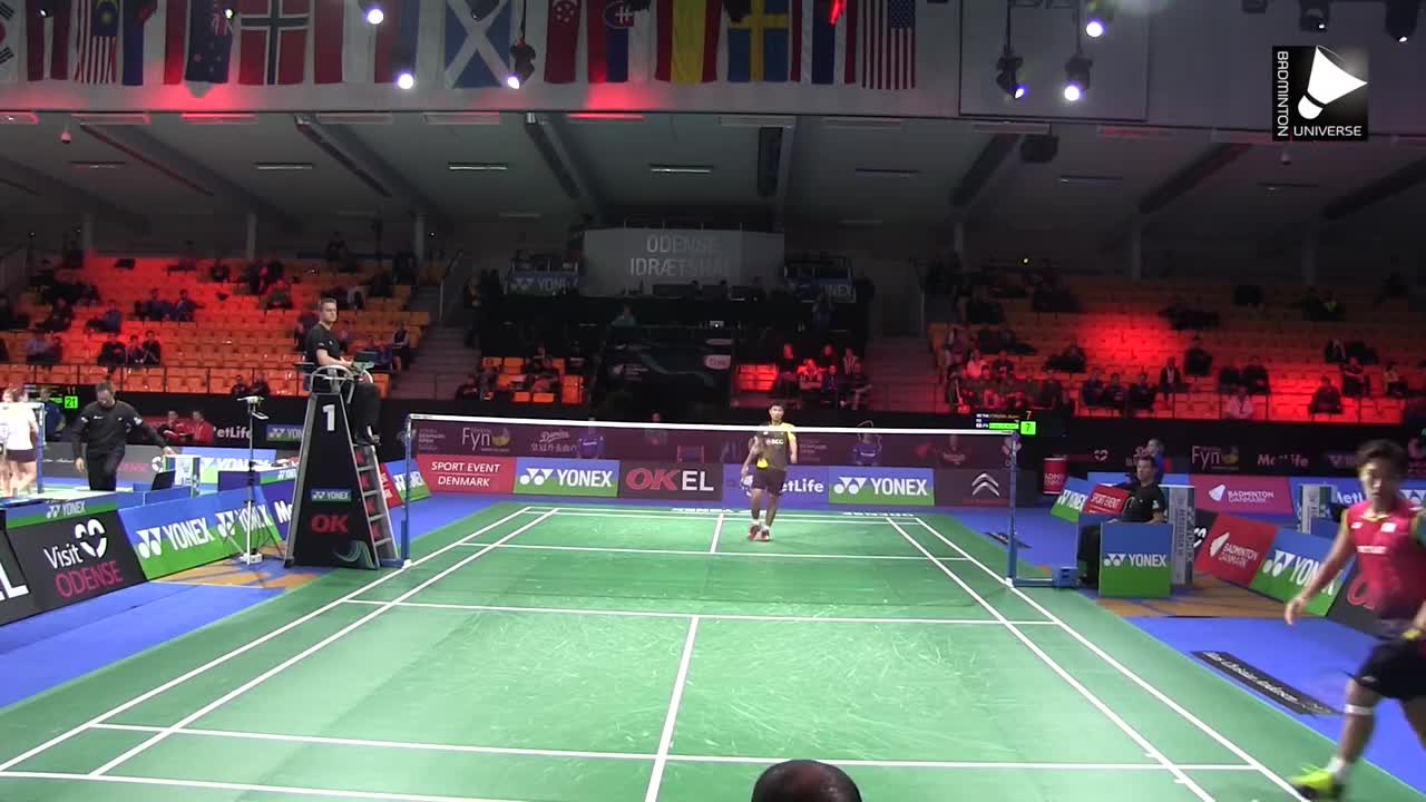 2015年丹麦公开赛 幼年桃田vs小陶菲克 低视角欣赏
