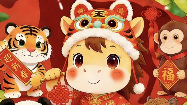 大年初一海野雨林藏瑞气，万兽呈祥贺初一