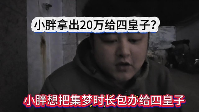 小胖想把集梦时长包办给四皇子？小胖拿出20万给四皇子