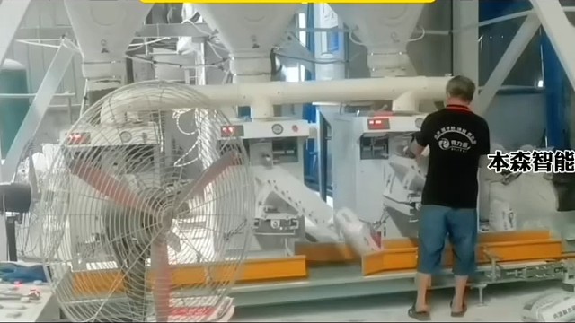 码垛不用人，效率翻几倍！精准整齐不倒塌，车间省心又省钱。#袋装码垛机 #机械手 #机械臂