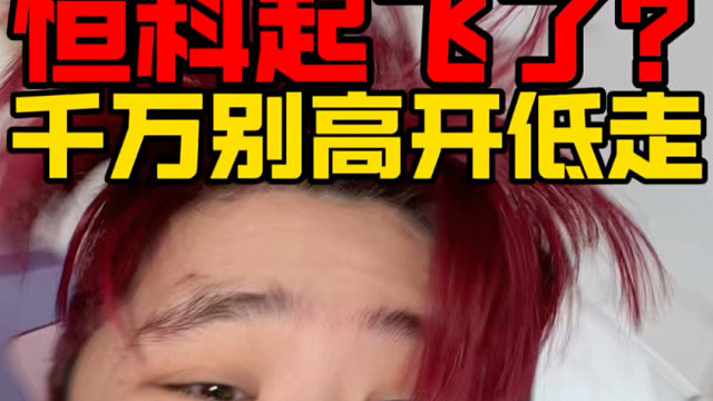 用空头10年单身换恒科今天不高开低走！