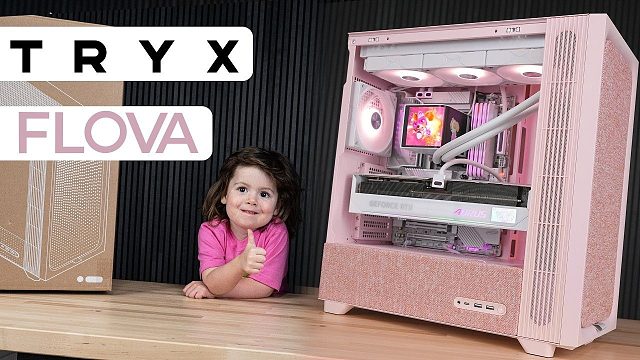 【4K60帧】TRYX（创氪星系）繁花 F50 中塔机箱装机评测：GGF为三岁女儿组装粉色游戏电脑