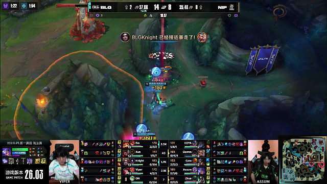 淘汰赛D2 

【BLG 3:0 NIP】恭喜 拿下第三局比赛胜利，赢下比赛！
【本局MVP】BLG