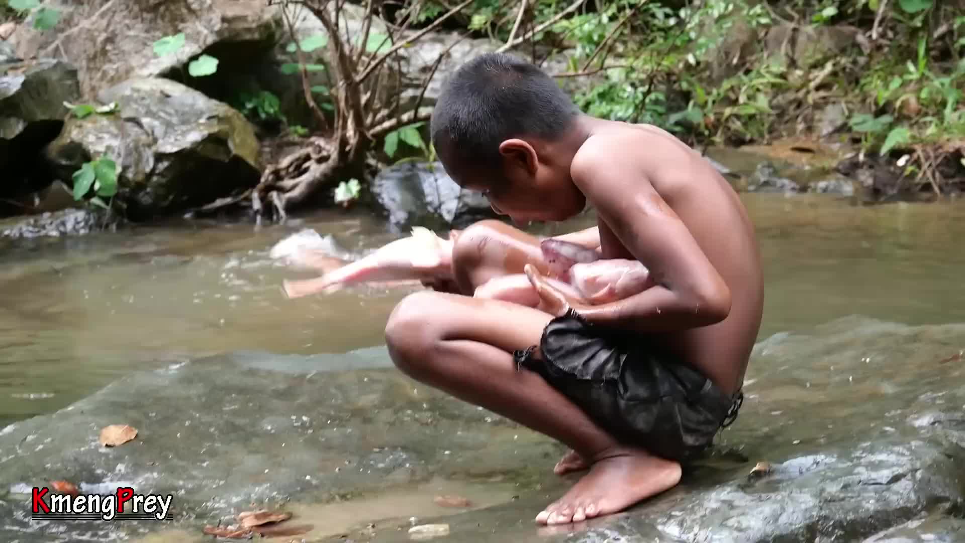 20260226 原始技术 - Kmeng Prey - 捕捉红鱼烹饪