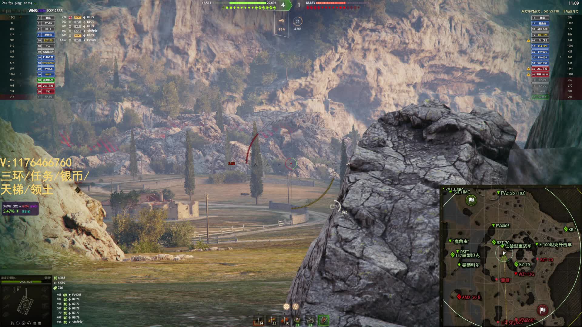 【坦克世界】 抗13000打11000 囊鼠大战 湖边