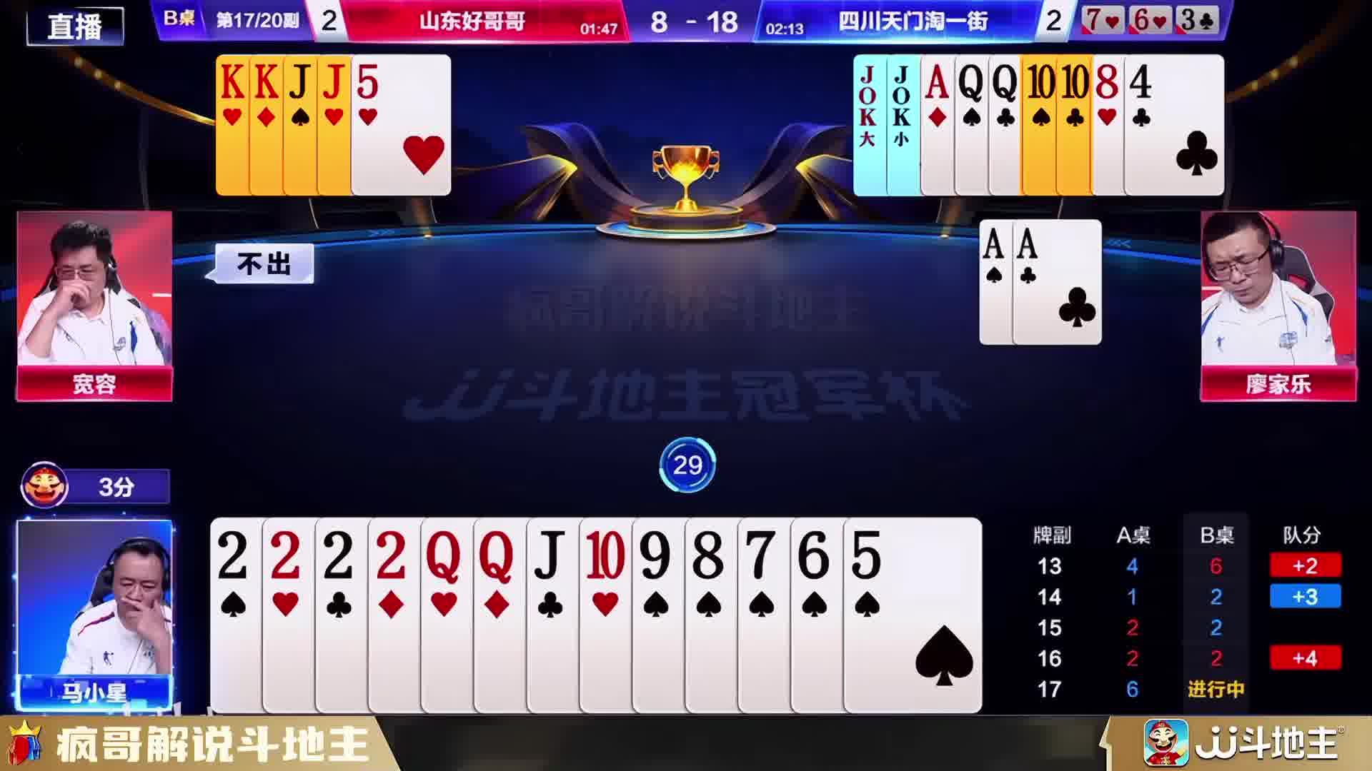 斗地主“马小星”灵性拆炸巧妙取胜