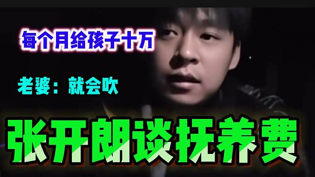 张开朗称离婚后每个月给孩子转十万，随后老婆表示纯“口嗨”！