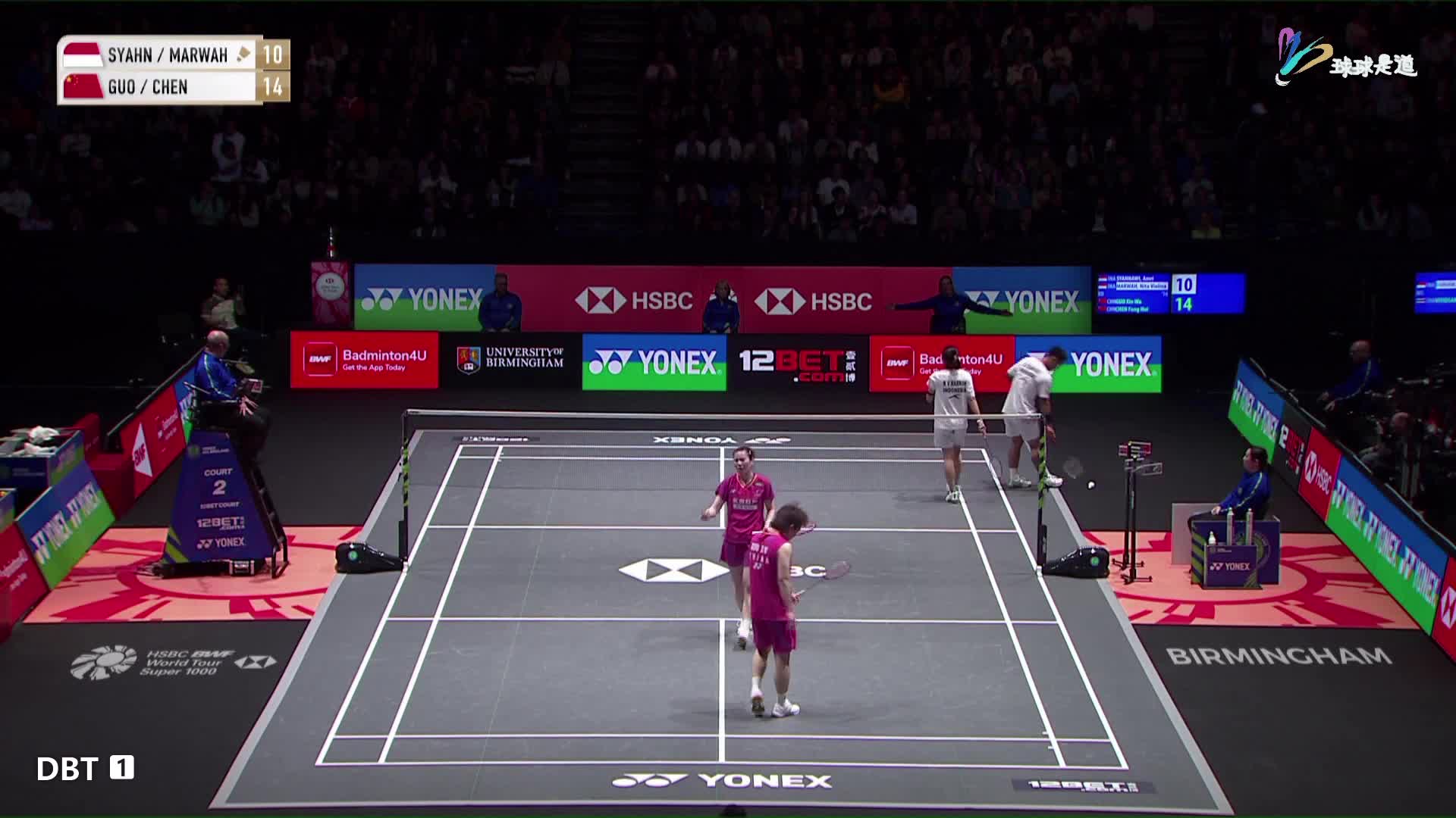 西亚纳维/马尔瓦vs郭新娃/陈芳卉全英羽毛球公开赛1/4