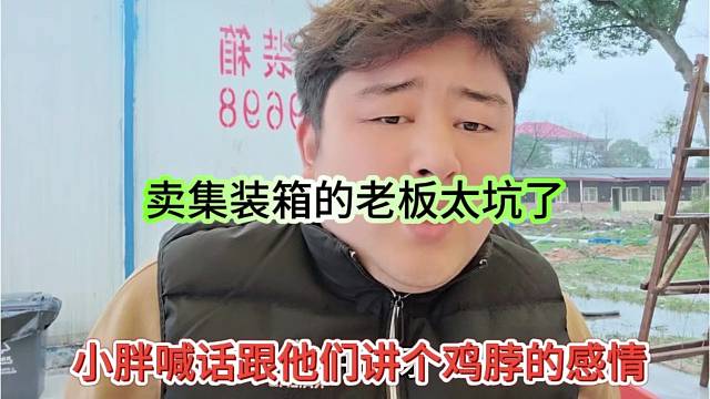 小胖喊话跟他们讲个鸡毛感情，卖集装箱的太坑了