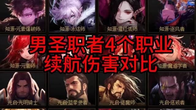 男圣职者4个职业续航伤害对比！