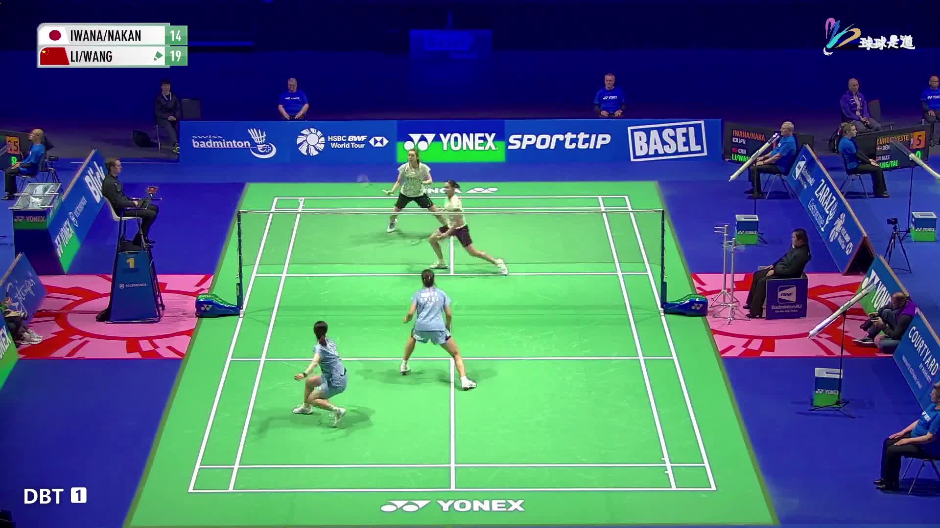 李怡婧 / 王漪朵 vs 岩永铃 / 中西贵映瑞士羽毛球公开