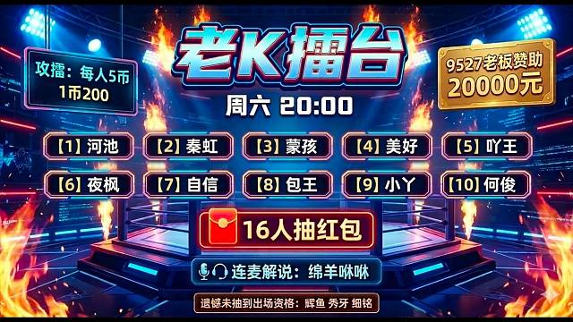 9527杯老K2W擂台，谁能抢到最多的币？