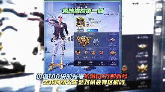 趣味挑战第一期·分别用价值100的账号和价值60w的账号去找网络公主处大象会有区别吗