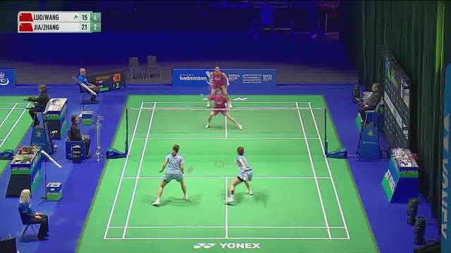 贾一凡网前果断出手，张殊贤挑后场创良机杀出刁钻落点