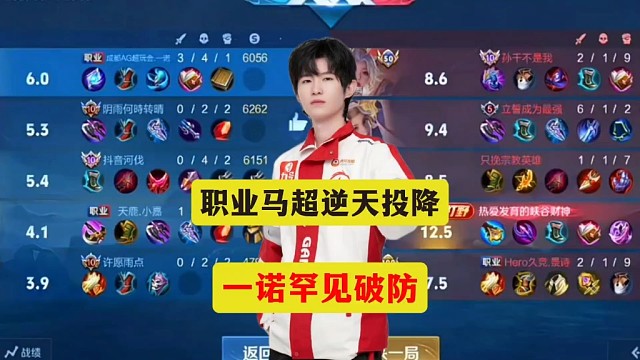 一诺巅峰赛遇到职业马超逆天操作，最后竟然泉水投降，一诺忍不住破防。