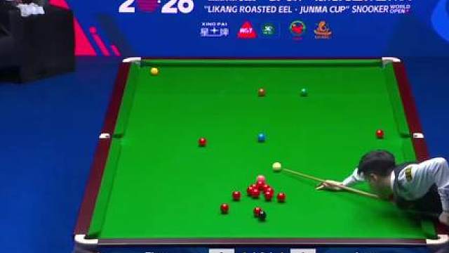 世界公开赛赵心童5比4龙泽煌成功晋级，最后这局一杆清台打的实在太硬了