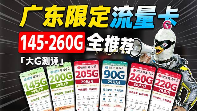 【广东限定流量卡】当代打工人的电子布洛芬！145G-260G超大杯全通用，这哪里是流量卡，简直是救赎