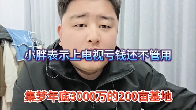 集梦年底300万的200亩基地，小胖表示上电视亏钱