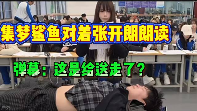 集梦鲨鱼对着张开朗念作文，弹幕：“这是给送走了”！