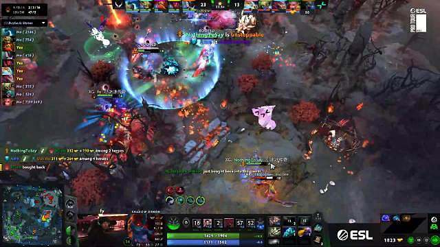 ESL ONE伯明翰站淘汰赛败者组半决赛XG对阵PARI战队BO3决胜局，XG和PARI最后一波团战