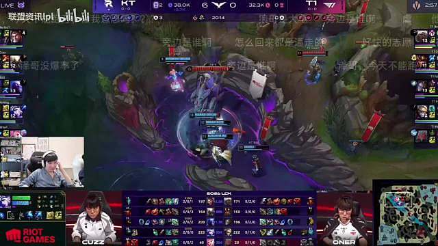 绷不住了 Letme看T1被KT剃光头 Oner伤害2200跟小虎一样，上路去就崩。

 ​​​